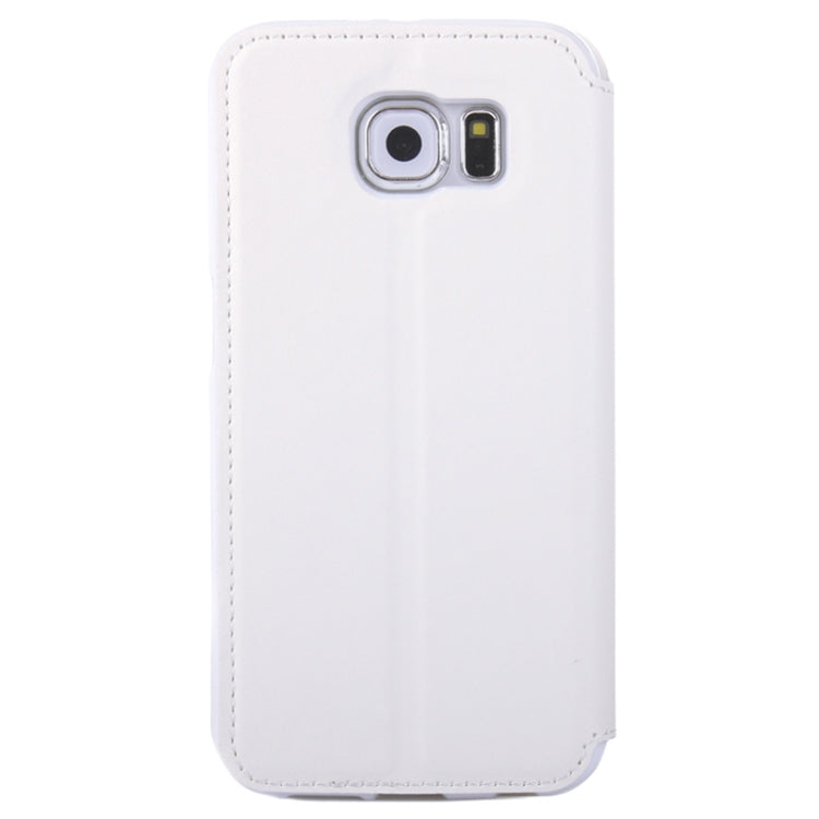 For Galaxy S6 / G920 Crazy Horse Texture Leather Case with Holder & Card Slot & Caller ID Display Window