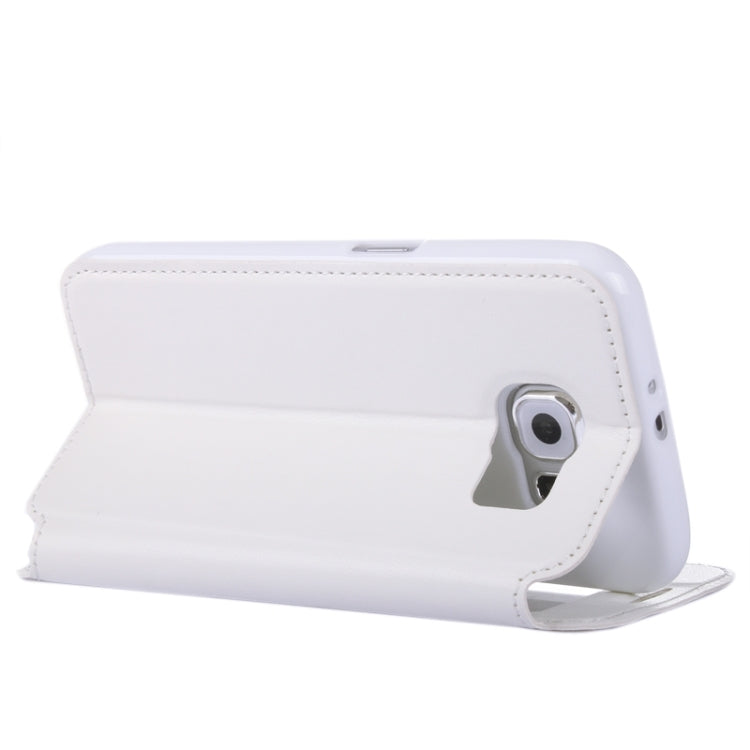For Galaxy S6 / G920 Crazy Horse Texture Leather Case with Holder & Card Slot & Caller ID Display Window