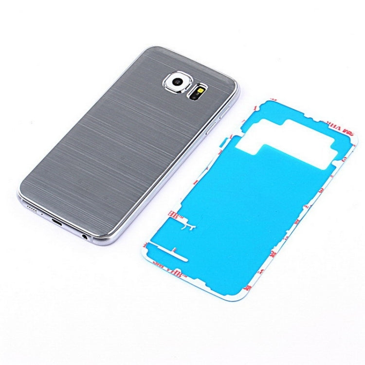 For Galaxy S6 Metal Wire Drawing  Battery Back Cover