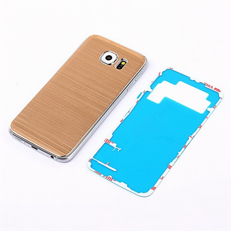 For Galaxy S6 Metal Wire Drawing  Battery Back Cover