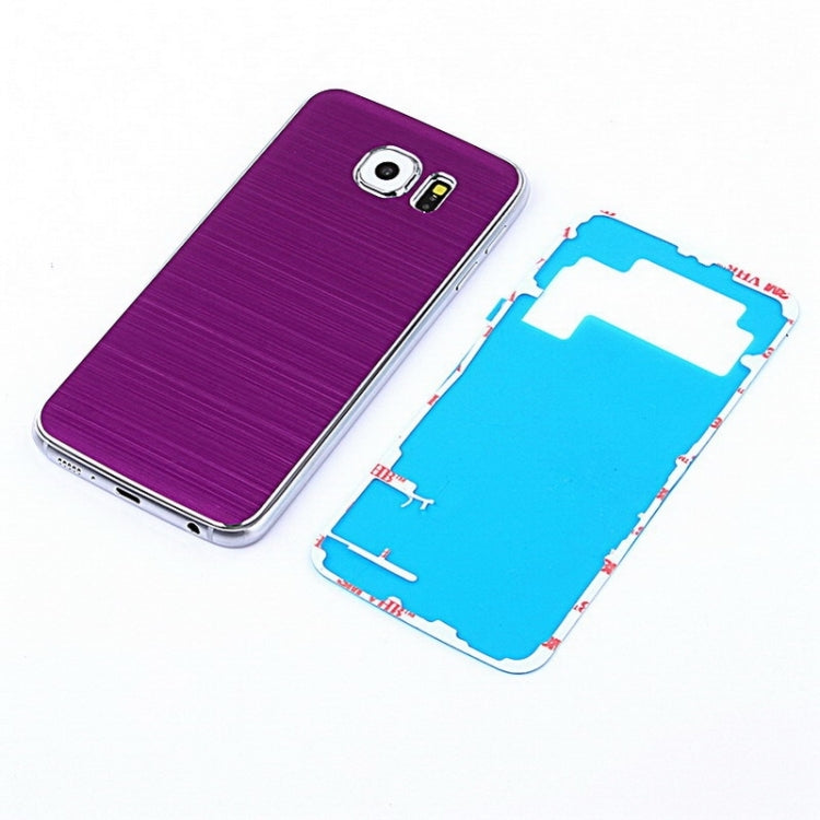 For Galaxy S6 Metal Wire Drawing  Battery Back Cover