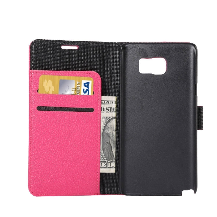 Litchi Texture Horizontal Leather Case with Holder & Card Slots & Wallet for Galaxy Note 5