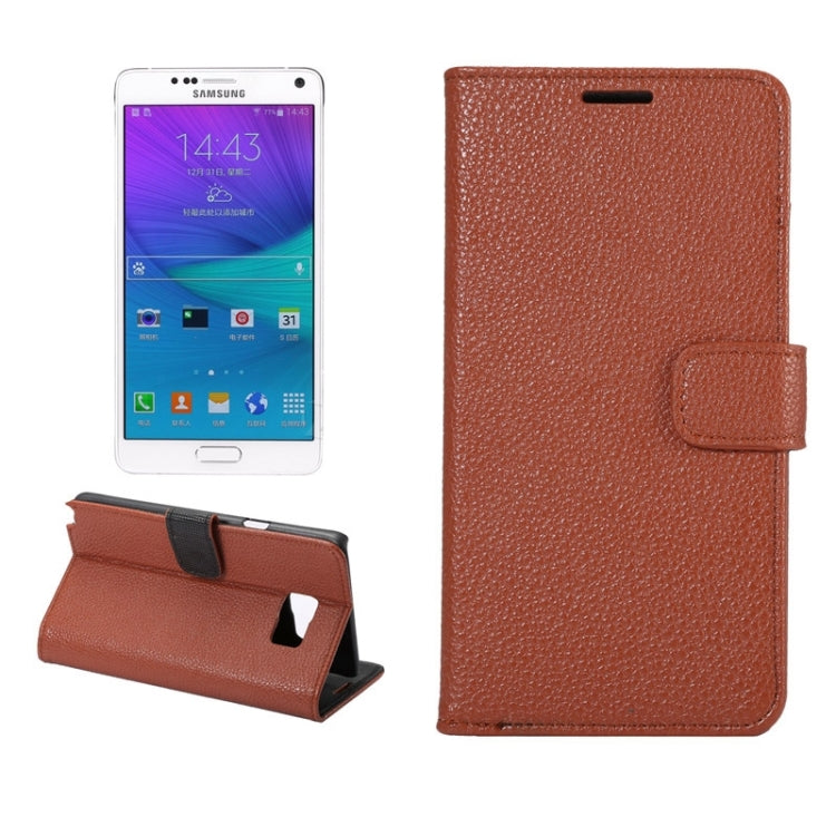 Litchi Texture Horizontal Leather Case with Holder & Card Slots & Wallet for Galaxy Note 5
