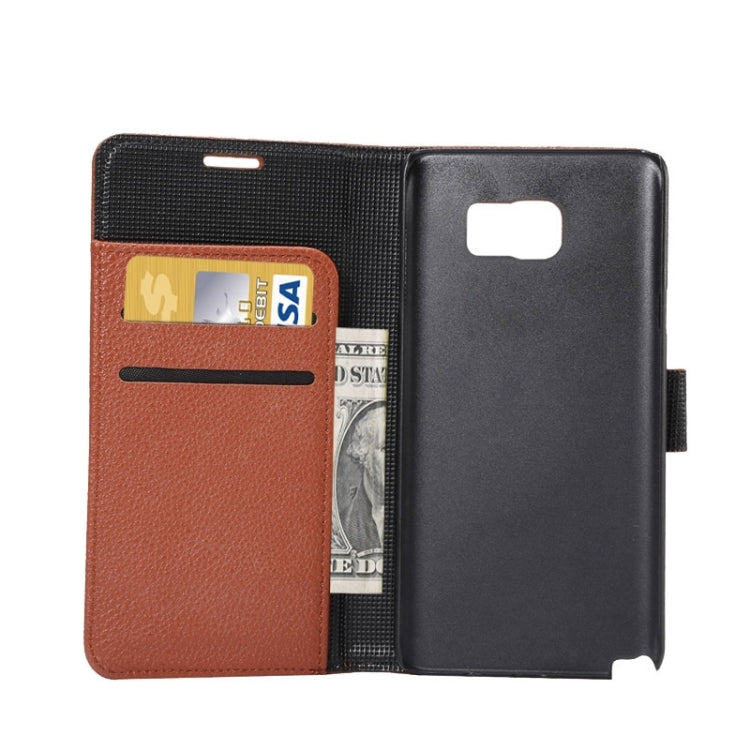 Litchi Texture Horizontal Leather Case with Holder & Card Slots & Wallet for Galaxy Note 5