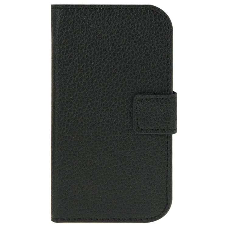 Litchi Texture Horizontal Flip Magnetic Buckle Leather Case with Card Slots & Wallet & Holder for Galaxy Trend Lite / S7390(Black)