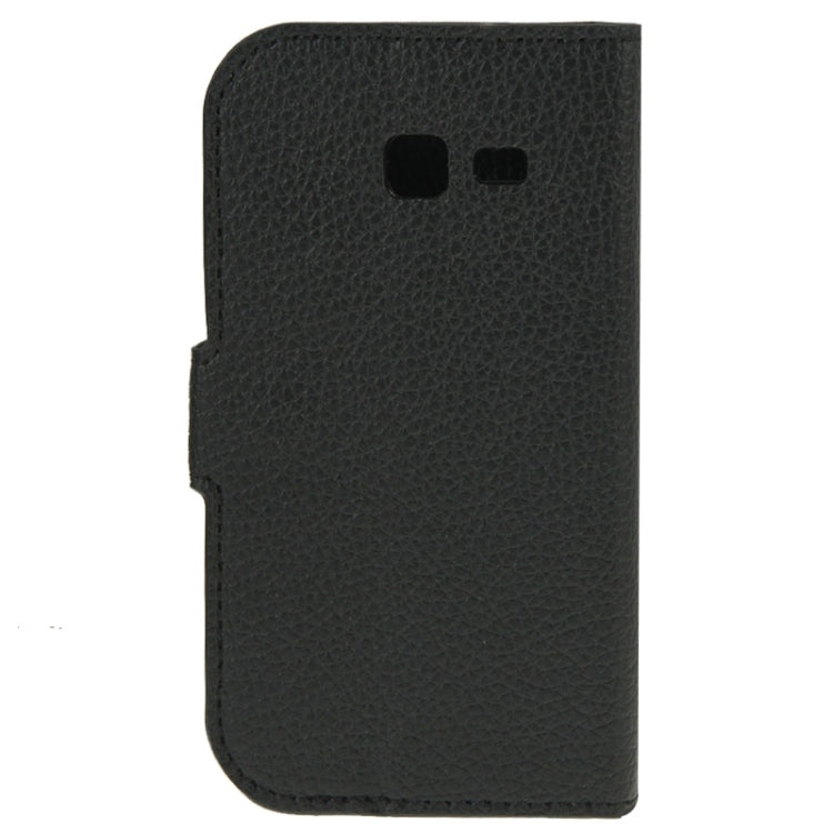 Litchi Texture Horizontal Flip Magnetic Buckle Leather Case with Card Slots & Wallet & Holder for Galaxy Trend Lite / S7390(Black)