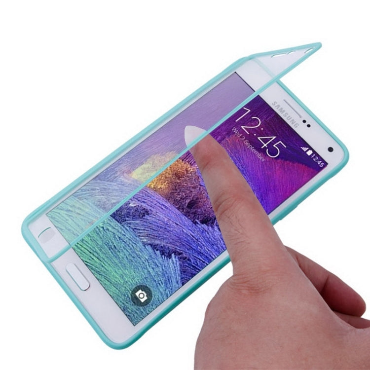 Horizontal Flip Touch Screen Frosted TPU Protection Case for Galaxy Note 4 / N910