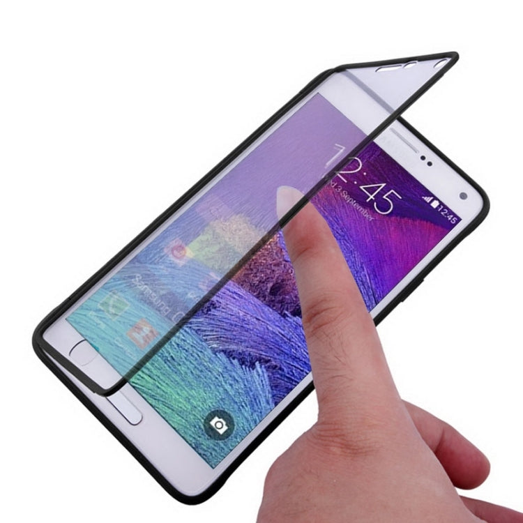 Horizontal Flip Touch Screen Frosted TPU Protection Case for Galaxy Note 4 / N910