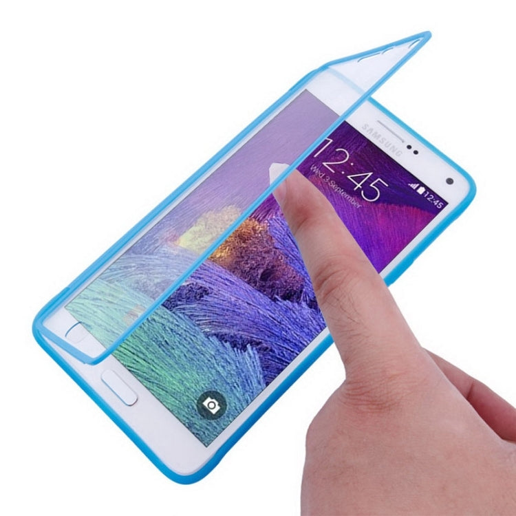 Horizontal Flip Touch Screen Frosted TPU Protection Case for Galaxy Note 4 / N910