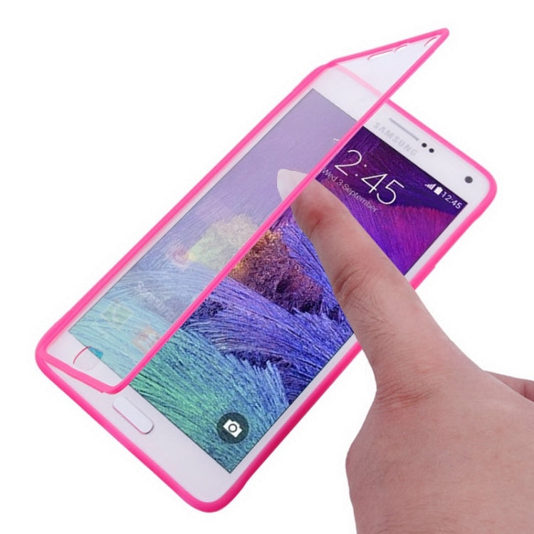 Horizontal Flip Touch Screen Frosted TPU Protection Case for Galaxy Note 4 / N910