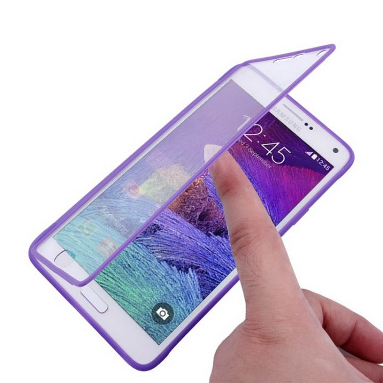 Horizontal Flip Touch Screen Frosted TPU Protection Case for Galaxy Note 4 / N910