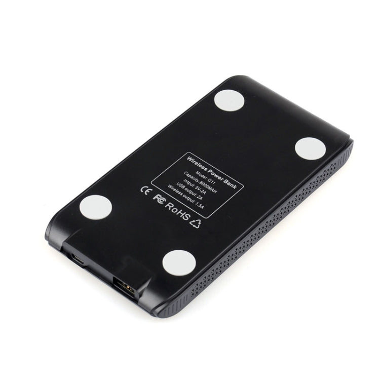 Qi Wireless Charger Transmitter Charging Plate with 6000mA Power Bank Function  for iPhone 8 / 8 Plus / X &  Nokia Lumia LG iPhone Samsung HTC and Other Mobile Phone(Black)