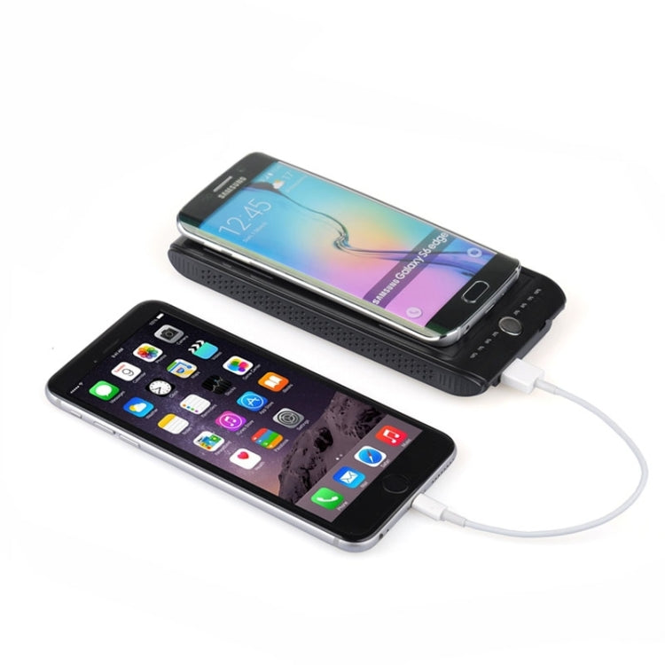 Qi Wireless Charger Transmitter Charging Plate with 6000mA Power Bank Function  for iPhone 8 / 8 Plus / X &  Nokia Lumia LG iPhone Samsung HTC and Other Mobile Phone(Black)