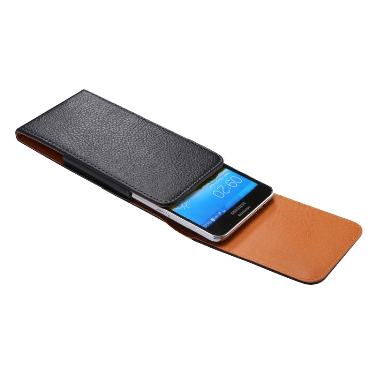 Litchi Texture Universal Vertical Style Leather Case with Safe Hole for Galaxy Mega 2 / Note 4 / Note 3(Black)