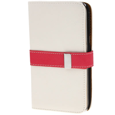 Cross Texture Magnetic Flip Leather Case with Credit Card Slots for Galaxy Note II / N7100(White)