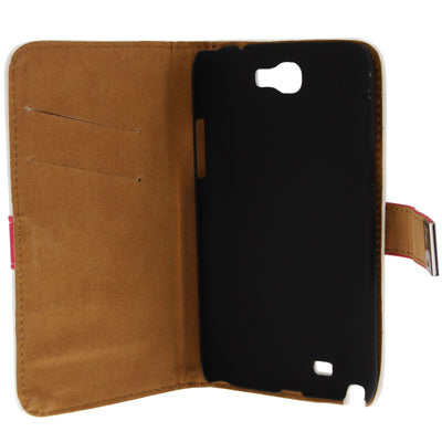 Cross Texture Magnetic Flip Leather Case with Credit Card Slots for Galaxy Note II / N7100(White)