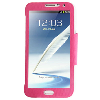 Spherical Texture Ultrathin Magnetic Horizontal Flip Full Housing Protector Leather Case with Holder for Galaxy Note II / N7100