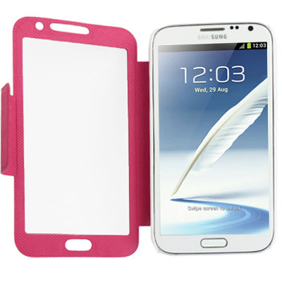 Spherical Texture Ultrathin Magnetic Horizontal Flip Full Housing Protector Leather Case with Holder for Galaxy Note II / N7100