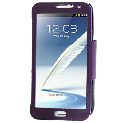Spherical Texture Ultrathin Magnetic Horizontal Flip Full Housing Protector Leather Case with Holder for Galaxy Note II / N7100
