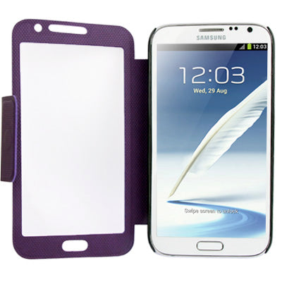 Spherical Texture Ultrathin Magnetic Horizontal Flip Full Housing Protector Leather Case with Holder for Galaxy Note II / N7100