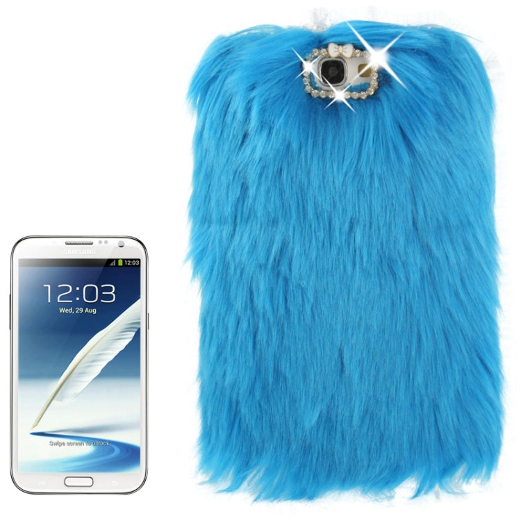 Diamond Encrusted Winter Warm Fur Plastic Case for Galaxy Note II / N7100