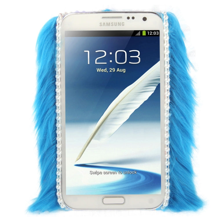 Diamond Encrusted Winter Warm Fur Plastic Case for Galaxy Note II / N7100