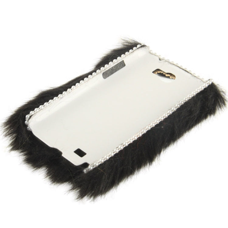 Diamond Encrusted Winter Warm Fur Plastic Case for Galaxy Note II / N7100
