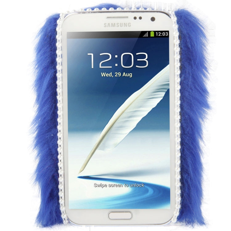 Diamond Encrusted Winter Warm Fur Plastic Case for Galaxy Note II / N7100