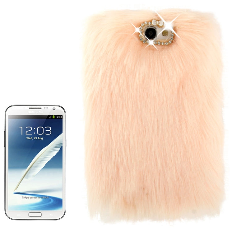Diamond Encrusted Winter Warm Fur Plastic Case for Galaxy Note II / N7100