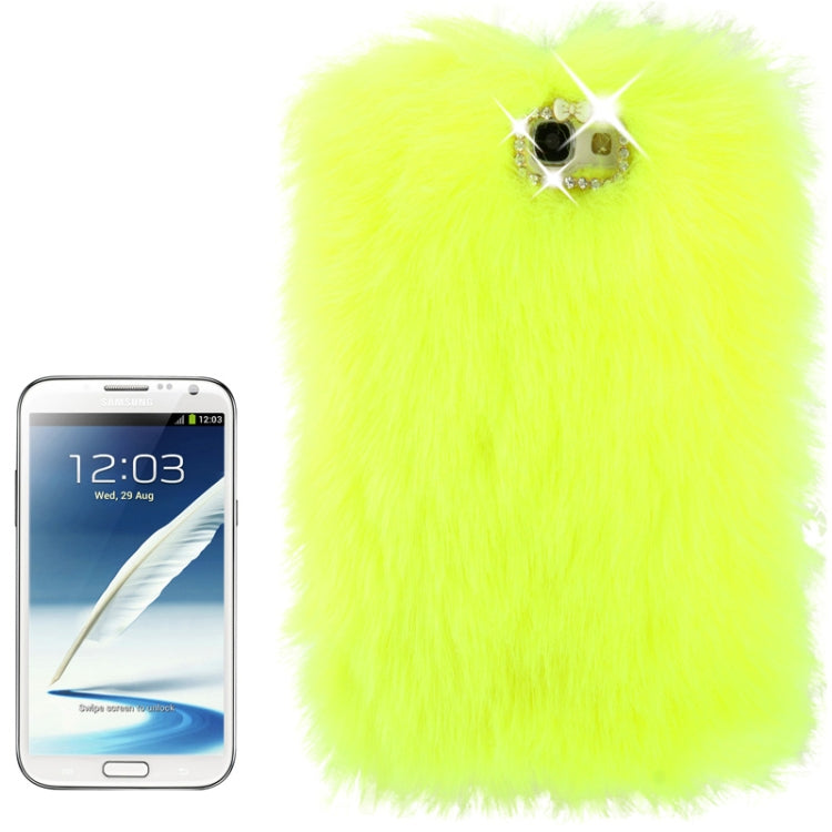 Diamond Encrusted Winter Warm Fur Plastic Case for Galaxy Note II / N7100
