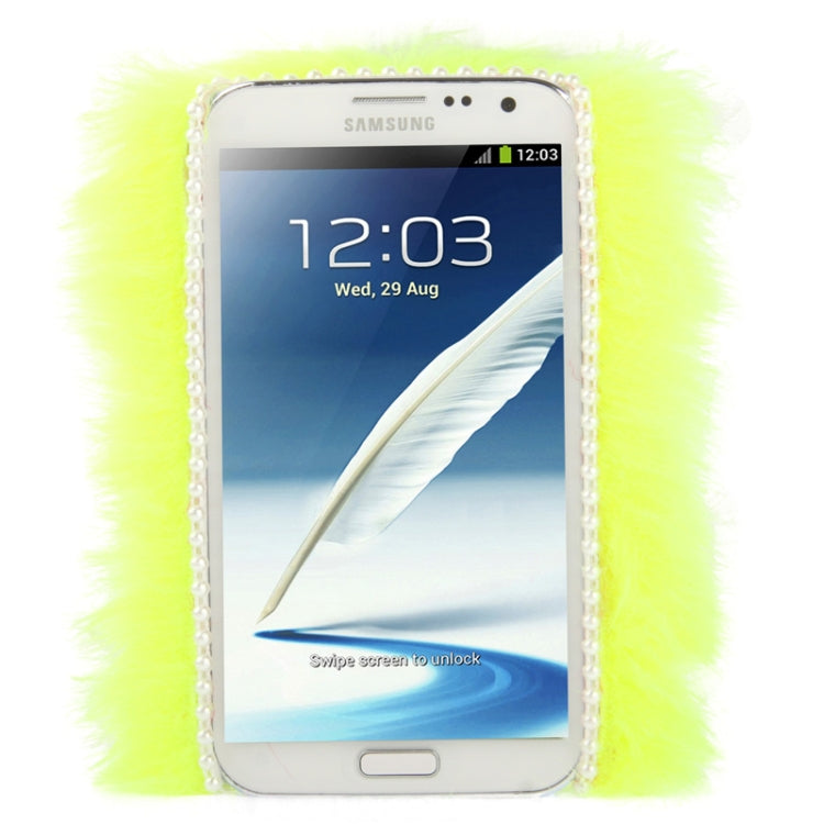 Diamond Encrusted Winter Warm Fur Plastic Case for Galaxy Note II / N7100