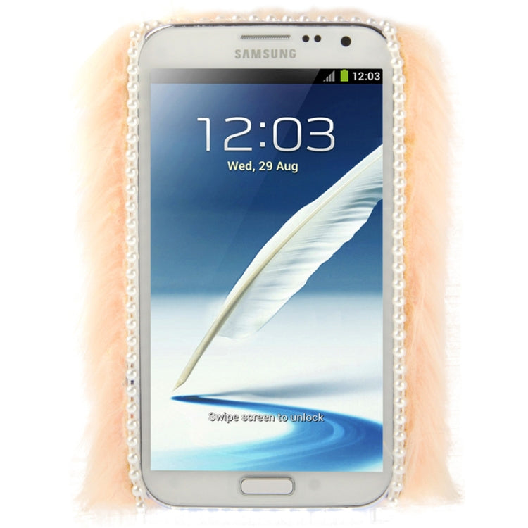 Diamond Encrusted Winter Warm Fur Plastic Case for Galaxy Note II / N7100