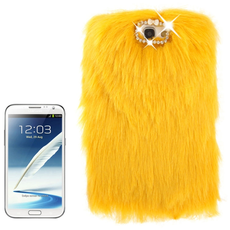 Diamond Encrusted Winter Warm Fur Plastic Case for Galaxy Note II / N7100