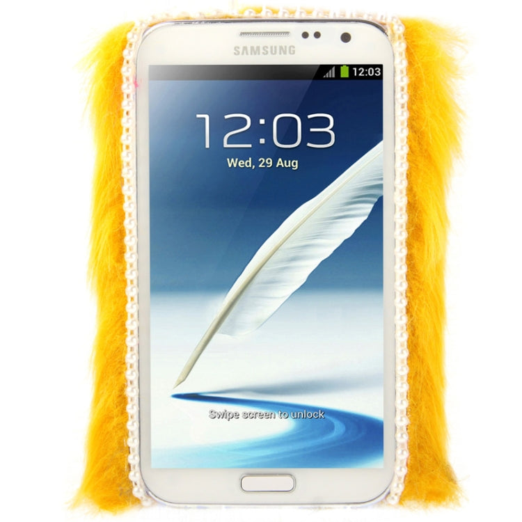 Diamond Encrusted Winter Warm Fur Plastic Case for Galaxy Note II / N7100