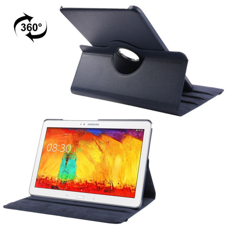 360 Degree Rotatable Litchi Texture Leather Case with 3-angle Viewing Holder for Galaxy Note