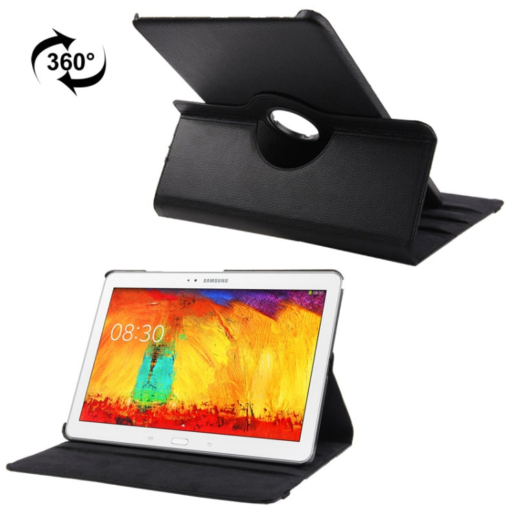 360 Degree Rotatable Litchi Texture Leather Case with 3-angle Viewing Holder for Galaxy Note