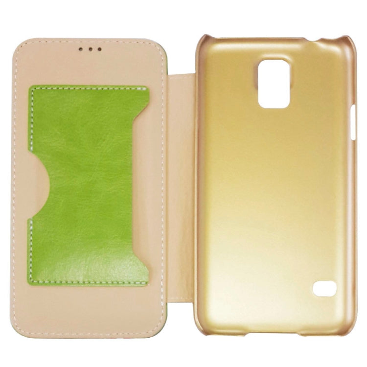 Crazy Horse Texture Flip Leather Case with Card Slot & Holder for Galaxy S5 / G900
