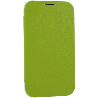 2-color Litchi Texture (Top-grain Leather + White Plastic) Case with Credit Card Slots for Galaxy Note II / N7100