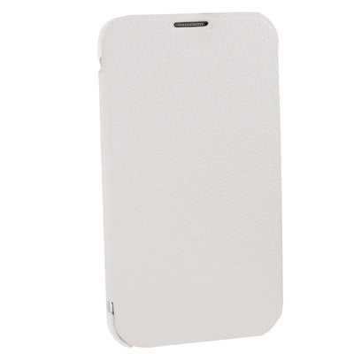 2-color Litchi Texture (Top-grain Leather + White Plastic) Case with Credit Card Slots for Galaxy Note II / N7100