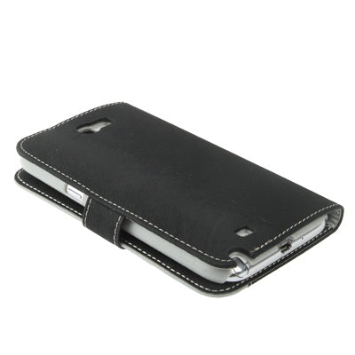 2-color Series Mouse Texture Flip Leather Case with Credit Card Slots & Lanyard & Holder for Galaxy Note II / N7100