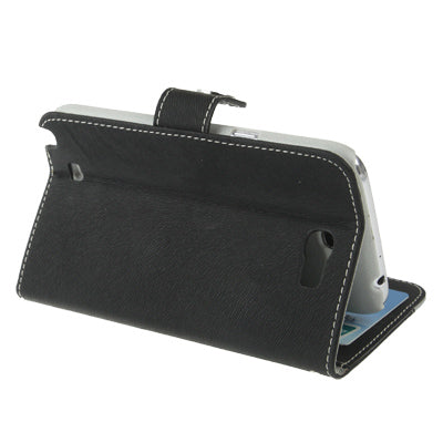 2-color Series Mouse Texture Flip Leather Case with Credit Card Slots & Lanyard & Holder for Galaxy Note II / N7100