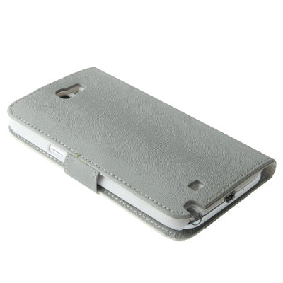 2-color Series Mouse Texture Flip Leather Case with Credit Card Slots & Lanyard & Holder for Galaxy Note II / N7100