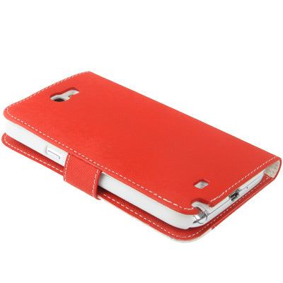 2-color Series Mouse Texture Flip Leather Case with Credit Card Slots & Lanyard & Holder for Galaxy Note II / N7100