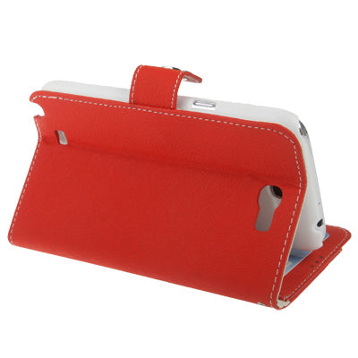 2-color Series Mouse Texture Flip Leather Case with Credit Card Slots & Lanyard & Holder for Galaxy Note II / N7100