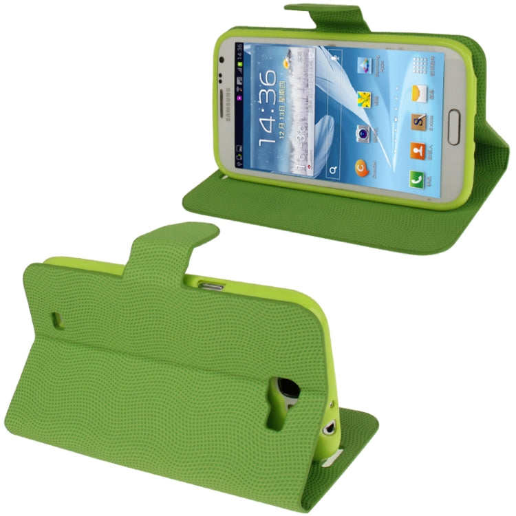 Mesh Pattern Horizontal Flip Leather Case with Holder for Galaxy Note II / N7100