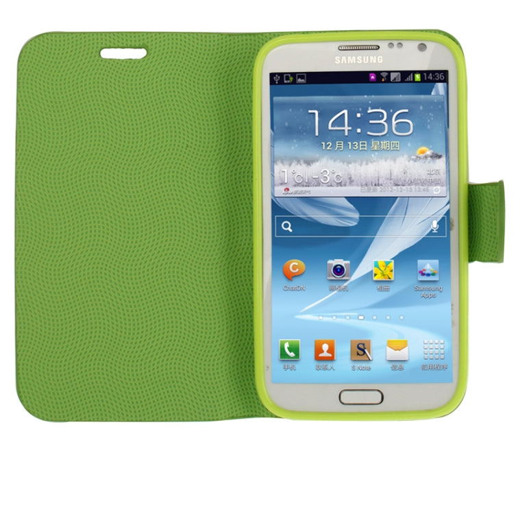 Mesh Pattern Horizontal Flip Leather Case with Holder for Galaxy Note II / N7100