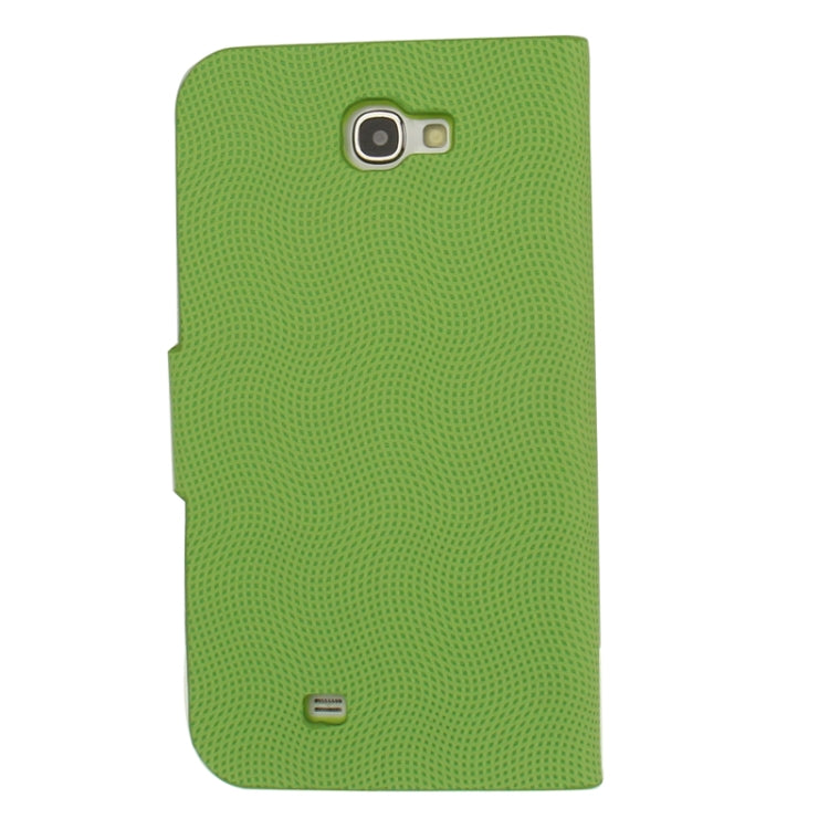 Mesh Pattern Horizontal Flip Leather Case with Holder for Galaxy Note II / N7100