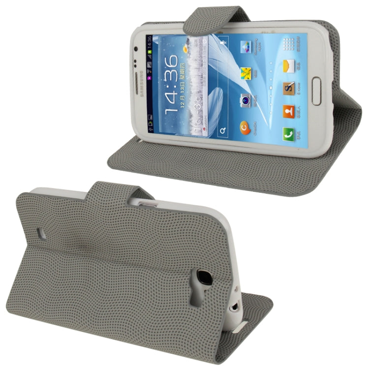 Mesh Pattern Horizontal Flip Leather Case with Holder for Galaxy Note II / N7100