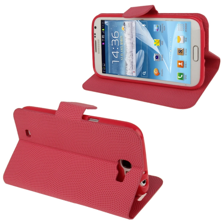Mesh Pattern Horizontal Flip Leather Case with Holder for Galaxy Note II / N7100