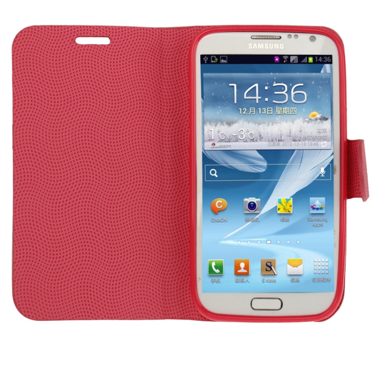 Mesh Pattern Horizontal Flip Leather Case with Holder for Galaxy Note II / N7100